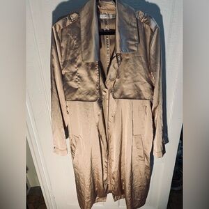 Beige Satin Trench Coat plus size 18